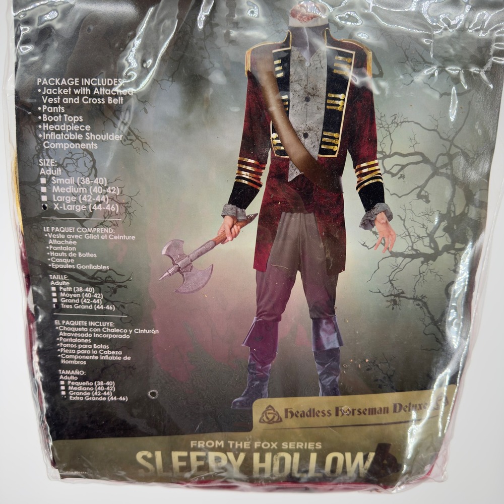 Sleepy Hollow Headless Horseman Deluxe Costume Fox Series Adult XL 44-46